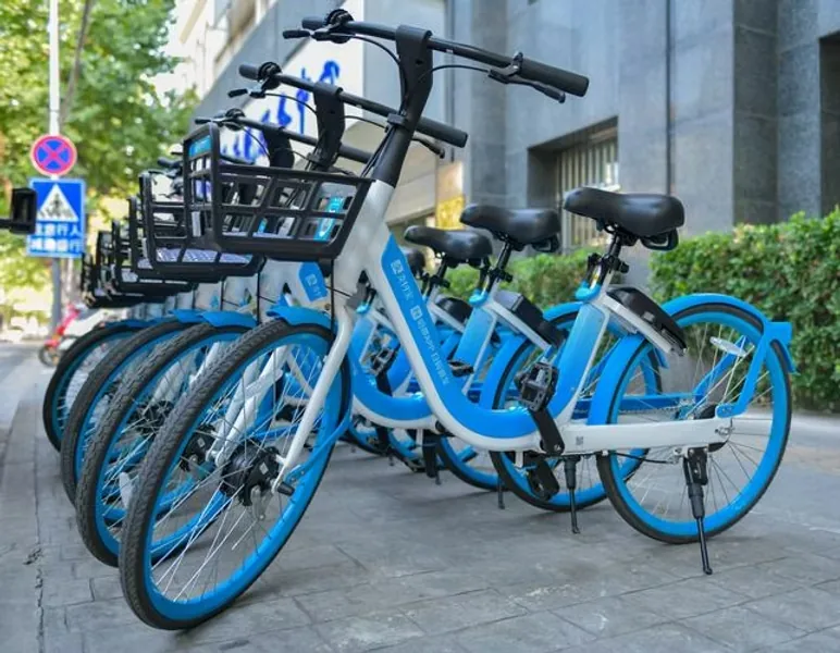 HelloBike shared bike in China with a scan-to-ride QR code